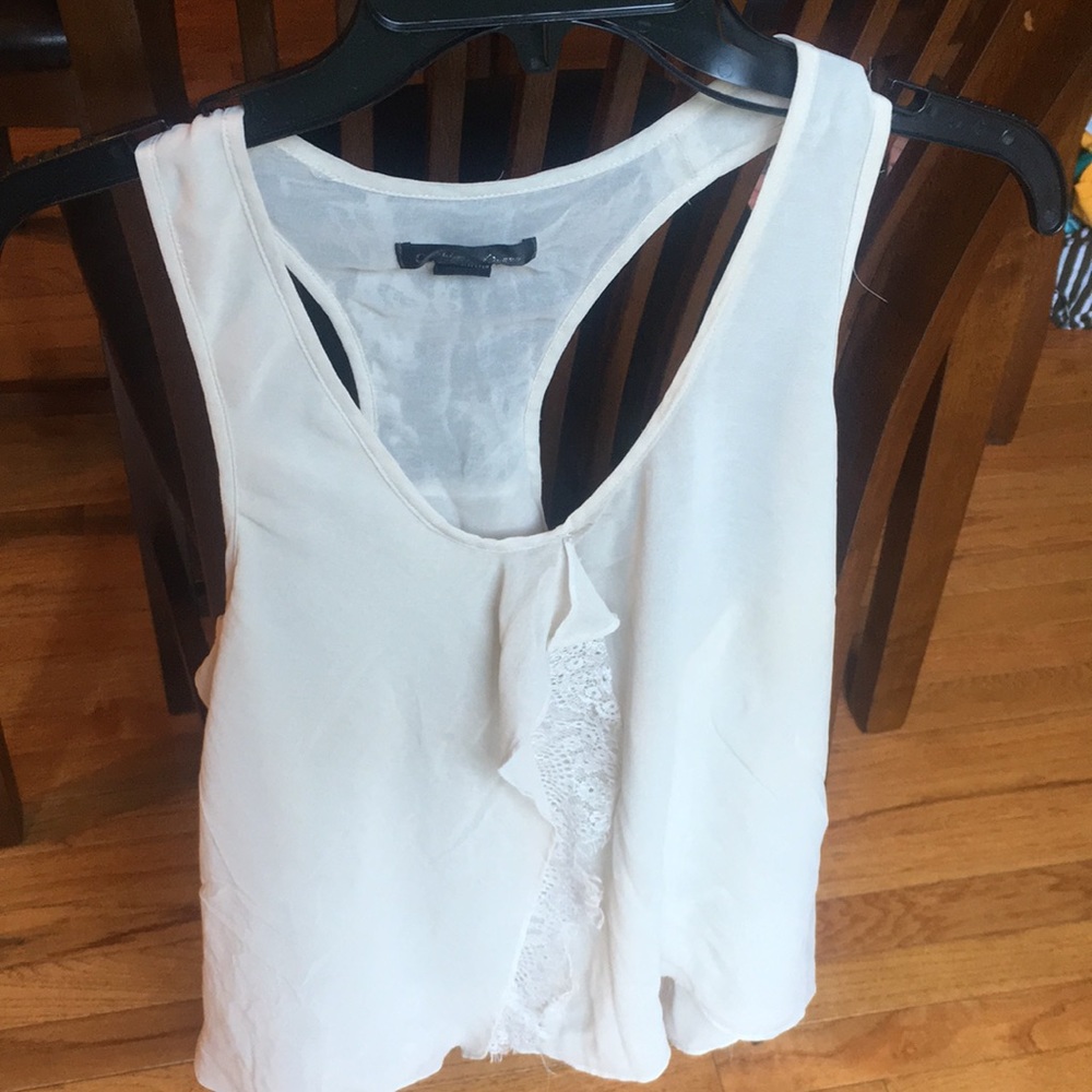 Flowy lace accented blous in size Large